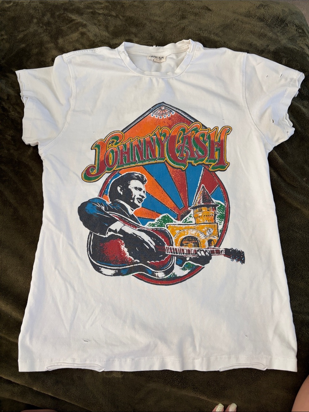 distressed, vintage-style johnny cash graphic
